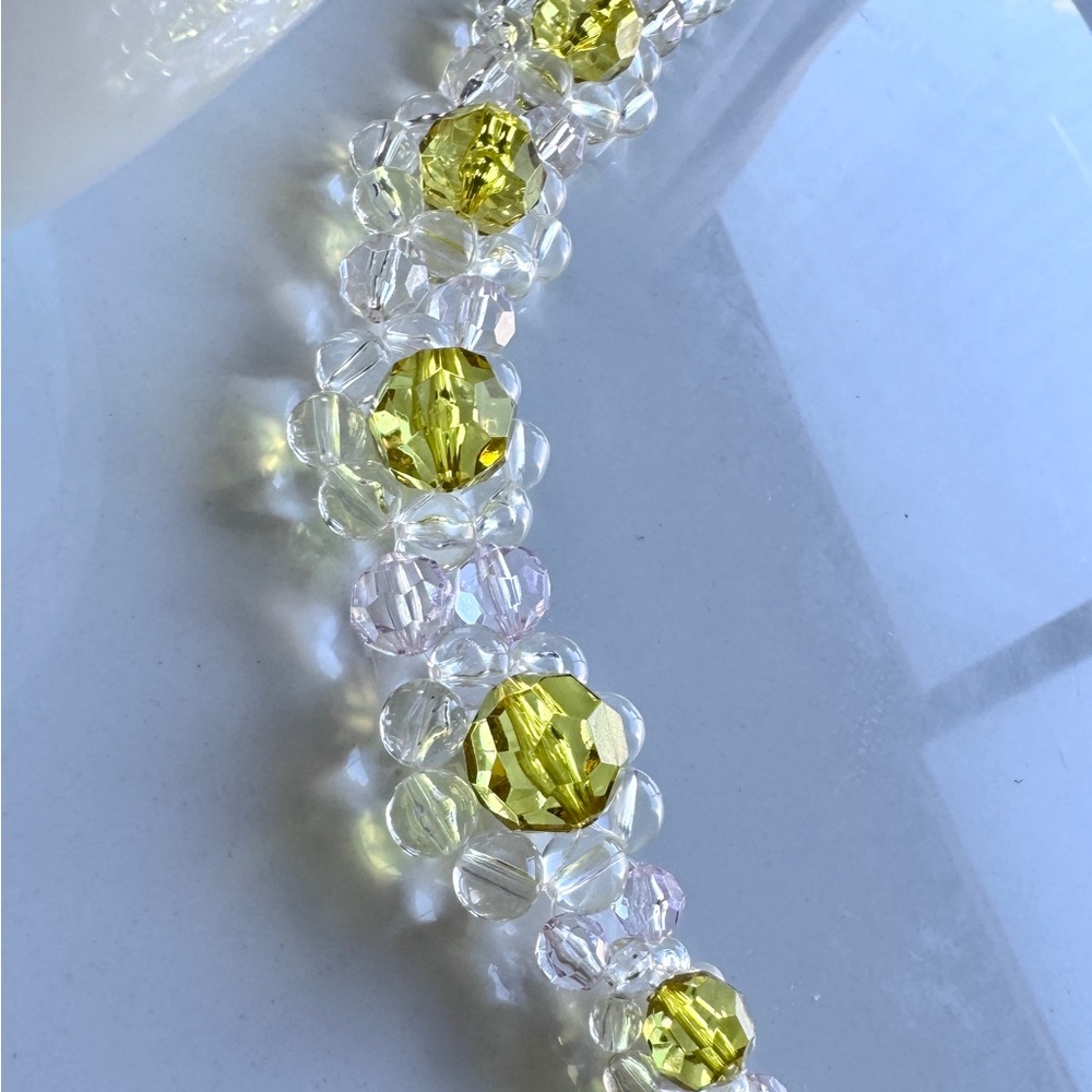 Designer NWOT One of Kind Adorable Choker W/ Diamond-cut Citrine Color Beads